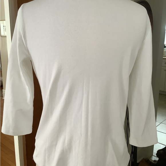 Talbots Classic White 3/4 length Sleeves Top - Picture 3 of 7
